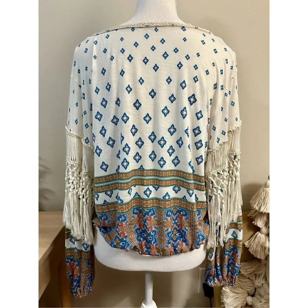 Free People Macra Maze Me Blouson Top Size XS - Picture 6 of 10